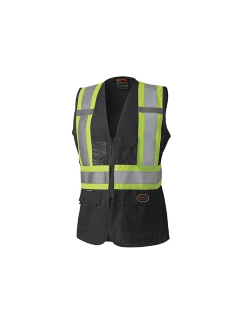 Hi-Vis Reflective Safety Vest for Women with Pockets, Zippered, ANSI Class 1